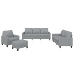 vidaXL Set de canapele cu perne, 4 piese, gri deschis, textil vidaXL Set de canapele cu perne, 4 piese, gri deschis, textil