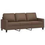 vidaXL Set de canapele cu perne, 4 piese, maro, textil vidaXL Set de canapele cu perne, 4 piese, maro, textil