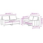 vidaXL Set de canapele cu perne, 2 piese, gri închis, textil