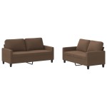 vidaXL Set de canapele cu perne, 2 piese, maro, textil