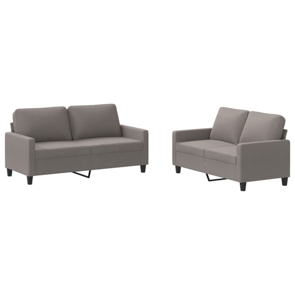 vidaXL Set de canapea cu perne, 2 piese, gri taupe, material textil