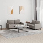 vidaXL Set de canapea cu perne, 2 piese, gri taupe, material textil vidaXL Set de canapea cu perne, 2 piese, gri taupe, material textil