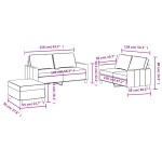 vidaXL Set de canapele cu perne, 3 piese, gri închis, textil vidaXL Set de canapele cu perne, 3 piese, gri închis, textil