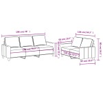 vidaXL Set de canapele cu perne, 2 piese, gri închis, textil