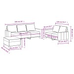 vidaXL Set de canapele cu perne, 3 piese, maro, textil vidaXL Set de canapele cu perne, 3 piese, maro, textil