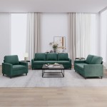 vidaXL Set de canapele cu perne, 3 piese, verde închis, catifea vidaXL Set de canapele cu perne, 3 piese, verde închis, catifea