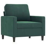 vidaXL Set de canapele cu perne, 3 piese, verde închis, catifea vidaXL Set de canapele cu perne, 3 piese, verde închis, catifea