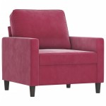 vidaXL Set canapea cu perne, 3 piese, roșu vin, catifea