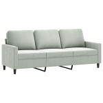 vidaXL Set de canapele cu perne, 4 piese, gri deschis, catifea vidaXL Set de canapele cu perne, 4 piese, gri deschis, catifea
