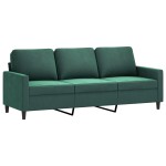 vidaXL Set de canapele cu perne, 4 piese, verde închis, catifea