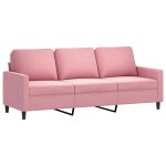 vidaXL Set de canapele cu perne, 4 piese, roz, catifea vidaXL Set de canapele cu perne, 4 piese, roz, catifea
