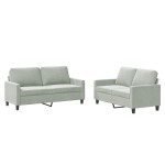 vidaXL Set de canapele cu perne, 2 piese, gri deschis, catifea vidaXL Set de canapele cu perne, 2 piese, gri deschis, catifea