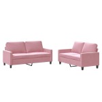 vidaXL Set de canapele cu perne, 2 piese, roz, catifea vidaXL Set de canapele cu perne, 2 piese, roz, catifea