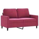 vidaXL Set canapele cu perne, 2 piese, roșu vin, catifea vidaXL Set canapele cu perne, 2 piese, roșu vin, catifea