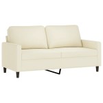 vidaXL Set de canapele cu perne, 2 piese, crem, catifea vidaXL Set de canapele cu perne, 2 piese, crem, catifea