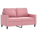 vidaXL Set de canapele cu perne, 3 piese, roz, catifea vidaXL Set de canapele cu perne, 3 piese, roz, catifea