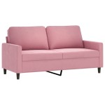 vidaXL Set de canapele cu perne, 3 piese, roz, catifea vidaXL Set de canapele cu perne, 3 piese, roz, catifea