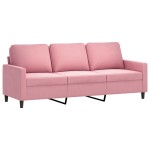 vidaXL Set de canapele cu perne, 2 piese, roz, catifea vidaXL Set de canapele cu perne, 2 piese, roz, catifea