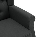 vidaXL Fotoliu cu taburet pentru picioare, gri închis, material textil vidaXL Fotoliu cu taburet pentru picioare, gri închis, material textil