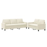 vidaXL Set de canapele cu perne, 2 piese, crem, catifea vidaXL Set de canapele cu perne, 2 piese, crem, catifea
