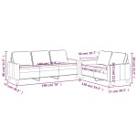 vidaXL Set de canapele cu perne, 2 piese, crem, catifea vidaXL Set de canapele cu perne, 2 piese, crem, catifea