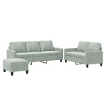 vidaXL Set de canapele cu perne, 3 piese, gri deschis, catifea