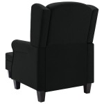 vidaXL Fotoliu cu taburet pentru picioare, negru, material textil vidaXL Fotoliu cu taburet pentru picioare, negru, material textil
