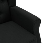 vidaXL Fotoliu cu taburet pentru picioare, negru, material textil vidaXL Fotoliu cu taburet pentru picioare, negru, material textil
