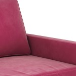 vidaXL Set canapea cu perne, 3 piese, roșu vin, catifea