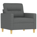 vidaXL Set de canapele cu perne, 3 piese, gri închis, textil