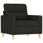 vidaXL Set de canapele cu perne, 4 piese, negru, textil
