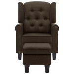 vidaXL Fotoliu cu taburet pentru picioare, maro, material textil