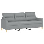 vidaXL Set de canapele cu perne, 4 piese, gri deschis, material textil
