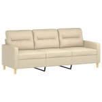 vidaXL Set de canapele cu perne, 4 piese, crem, microfibră