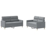 vidaXL Set de canapele cu perne, 2 piese, gri deschis, textil vidaXL Set de canapele cu perne, 2 piese, gri deschis, textil