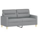 vidaXL Set de canapele cu perne, 2 piese, gri deschis, textil vidaXL Set de canapele cu perne, 2 piese, gri deschis, textil