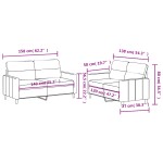 vidaXL Set de canapele cu perne, 2 piese, gri deschis, textil vidaXL Set de canapele cu perne, 2 piese, gri deschis, textil