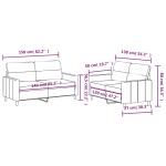 vidaXL Set de canapele cu perne, 2 piese, maro, textil vidaXL Set de canapele cu perne, 2 piese, maro, textil