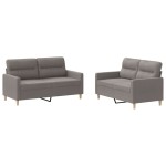vidaXL Set de canapea cu perne, 2 piese, gri taupe, material textil