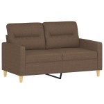 vidaXL Set de canapele cu perne, 3 piese, maro, textil vidaXL Set de canapele cu perne, 3 piese, maro, textil