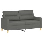 vidaXL Set de canapele cu perne, 2 piese, gri închis, material textil vidaXL Set de canapele cu perne, 2 piese, gri închis, material textil