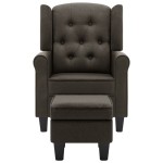 vidaXL Fotoliu cu taburet pentru picioare, gri taupe, material textil vidaXL Fotoliu cu taburet pentru picioare, gri taupe, material textil