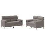 vidaXL Set de canapele cu perne, 2 piese, gri taupe, textil
