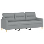 vidaXL Set de canapele cu perne, 2 piese, gri deschis, textil vidaXL Set de canapele cu perne, 2 piese, gri deschis, textil