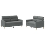 vidaXL Set de canapele cu perne, 2 piese, gri închis, textil vidaXL Set de canapele cu perne, 2 piese, gri închis, textil