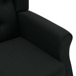 vidaXL Fotoliu de masaj cu taburet, negru, material textil vidaXL Fotoliu de masaj cu taburet, negru, material textil