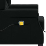 vidaXL Fotoliu de masaj cu taburet, negru, material textil vidaXL Fotoliu de masaj cu taburet, negru, material textil