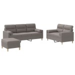 vidaXL Set de canapele cu perne, 3 piese, gri taupe, textil vidaXL Set de canapele cu perne, 3 piese, gri taupe, textil