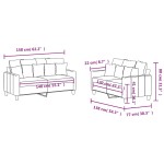 vidaXL Set de canapele cu perne, 2 piese, gri deschis, textil vidaXL Set de canapele cu perne, 2 piese, gri deschis, textil