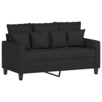 vidaXL Set de canapele cu perne, 2 piese, negru, textil